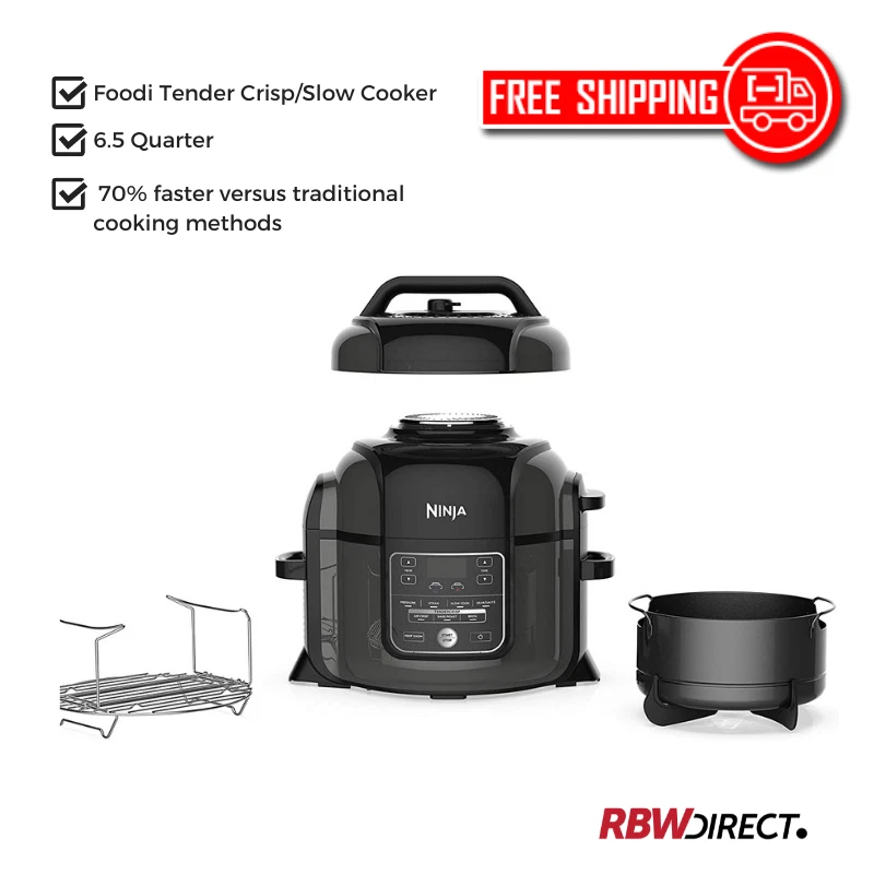 Ninja OP301 Foodi Slow Cooker Tender Pressure 6.5 Quarter Home Food Cooker