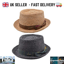 Major Wear Raffia Straw Pork pie Hat 58cm adjustable, 2 colours , fast UK post.