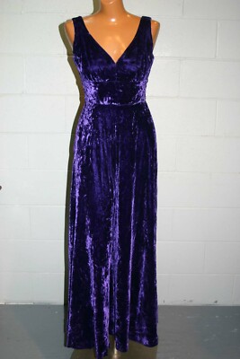 Vtg 60s XS-S Wide Leg Jumpsuit Purple Crushed Velvet PALAZZO PANTS Boho  JUMPER