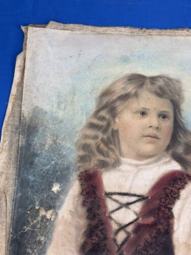 C.1885 Pastello vittoriano di giovane ragazza con anello ~ carta su tela, senza barella - Foto 4 di 8