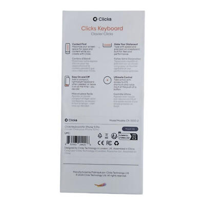 New Clicks Keyboard for Apple iPhone 15 Pro Royal Ink CK-5100-2 | eBay