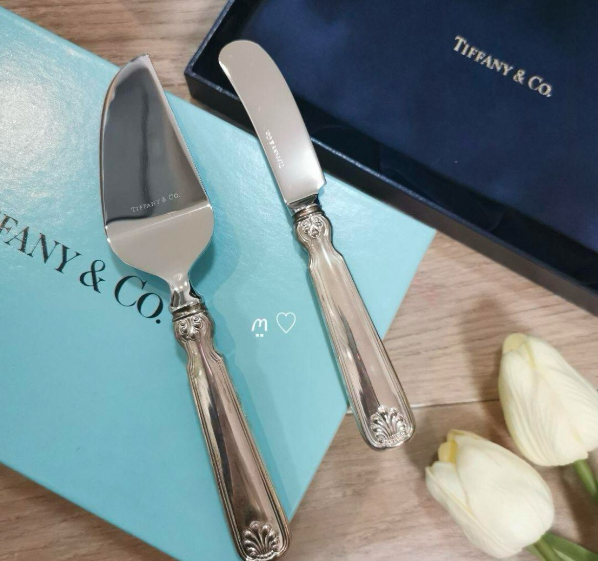Tiffany & Co. Cake Server & Butter Knife Set Sterling Silver Very