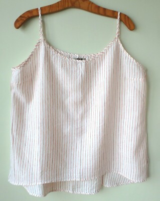 FLAX  Designs  LINEN  Cami     3G   NWT  Late Night Cami PAPAYA  STRIPE