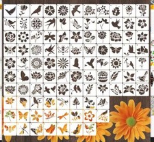 100 Pieces Stencil for Painting Reusable Flower Stencils Animal Stencil On Wo...