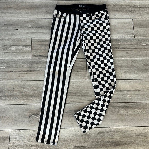 Grey Black And White Jeans Split Leg Black Grey Wash Split Leg