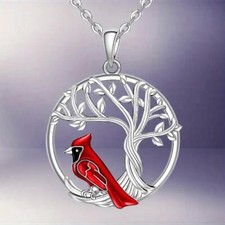 Fashion Cardinal Classic Red Bird Engraved Pendant Necklace Holiday Gift New