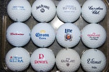 Set 12 GOLF BALL Collectible LOGO Alcoholic drinks Liqueur Vodka Whiskey Beer