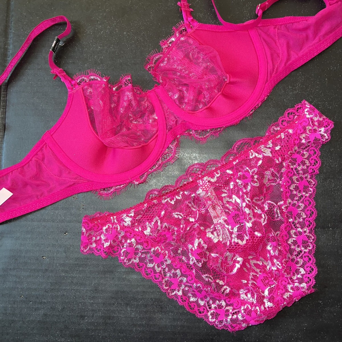 Victoria's Secret unlined 34B,36D BRA SET+panty+S,M,L TEDDY