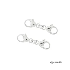 2 Sterling Silver Double Lobster Claw Clasp Extender Connector 19.5mm 99428