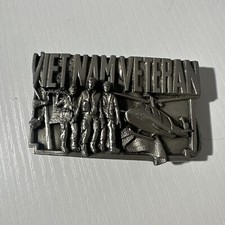 Vietnam Veteran Belt Buckle Thank You US Military Vtg 1983 Bergamot