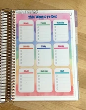 This Week's To-Do's Dashboard Insert 4 use with ErinCondren A5 Coil Spiral