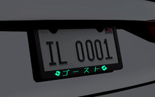 Glowing Ghost Of Japan License Plate Frame Street Racing Jdm Premium Black Metal