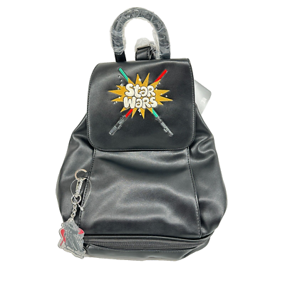 black leather star wars backpack Imperial Expedition Loungeflys Star Wars Darth Vader Mini Backpack is made of vegan leather (polyurethane) Galactic Empire Backpack by Heroes