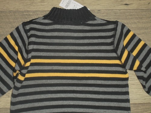 NWT Gymboree Turbo Charged gray and black striped 1/4 zipper sweater 4 $32.50 - Picture 4 of 4