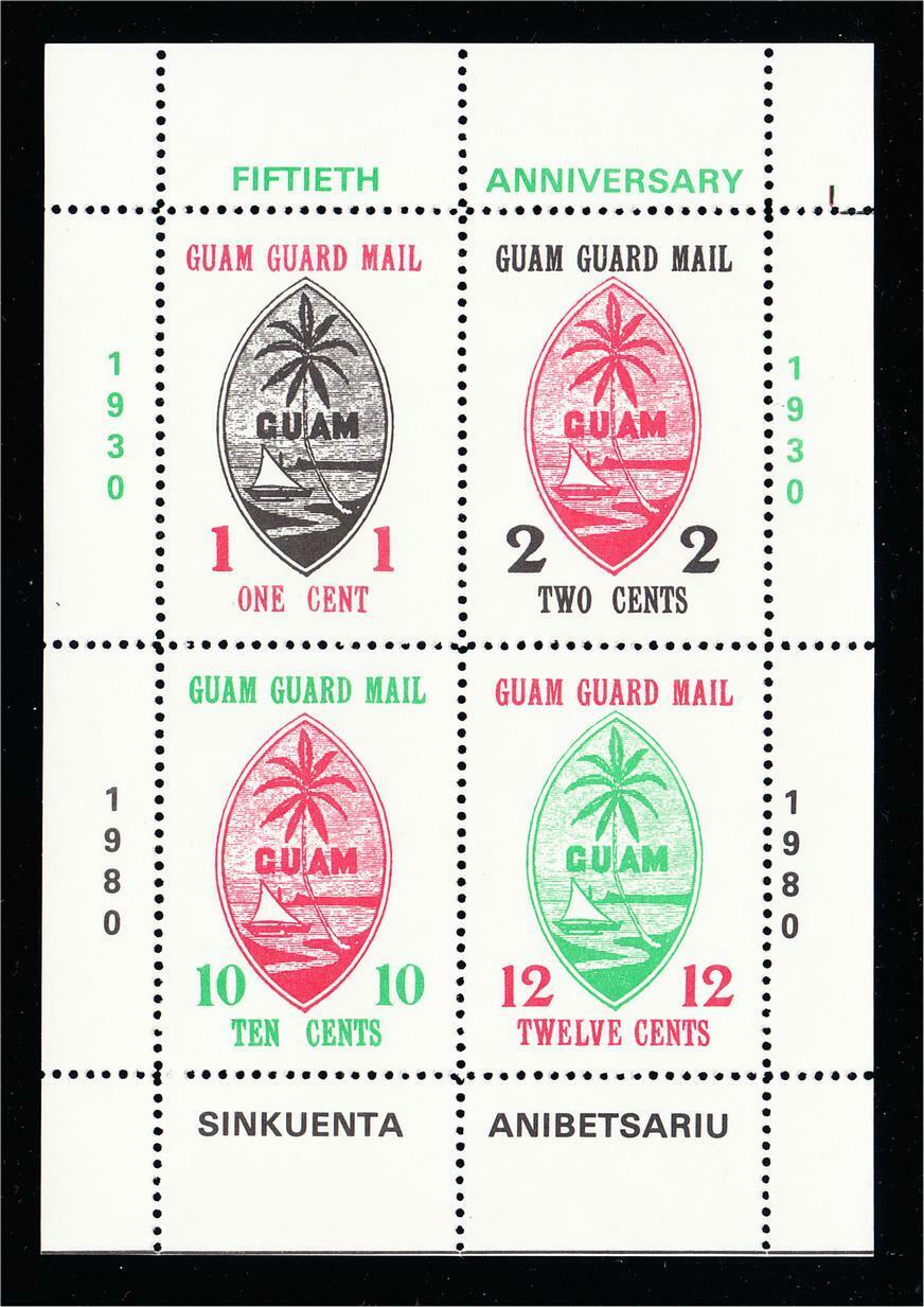 Guam Guard Mail Local Post San Jose Mall 1980 Souve of Directly managed store 50th Anniversary Stamps
