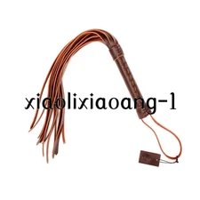 Brown Handmade Real Leather Whip Flogger Handle Restraint Couples Foreplay Game
