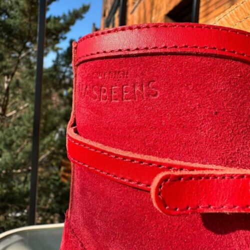 New Swedish Hasbeens Sophisticated Jodhpur Sophia Heeled Clog Boot in Red Sz 10 - Picture 3 of 11