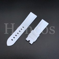 CINTURINO OROLOGIO IN GOMMA 24 MM ADATTO PER PANERAI RADIOMIR LUMINOR MARINA GMT BIANCO