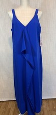 NINE WEST 12 Royal Blue Dress Maxi NEW Tags Sleeveless Elegant Wedding Party