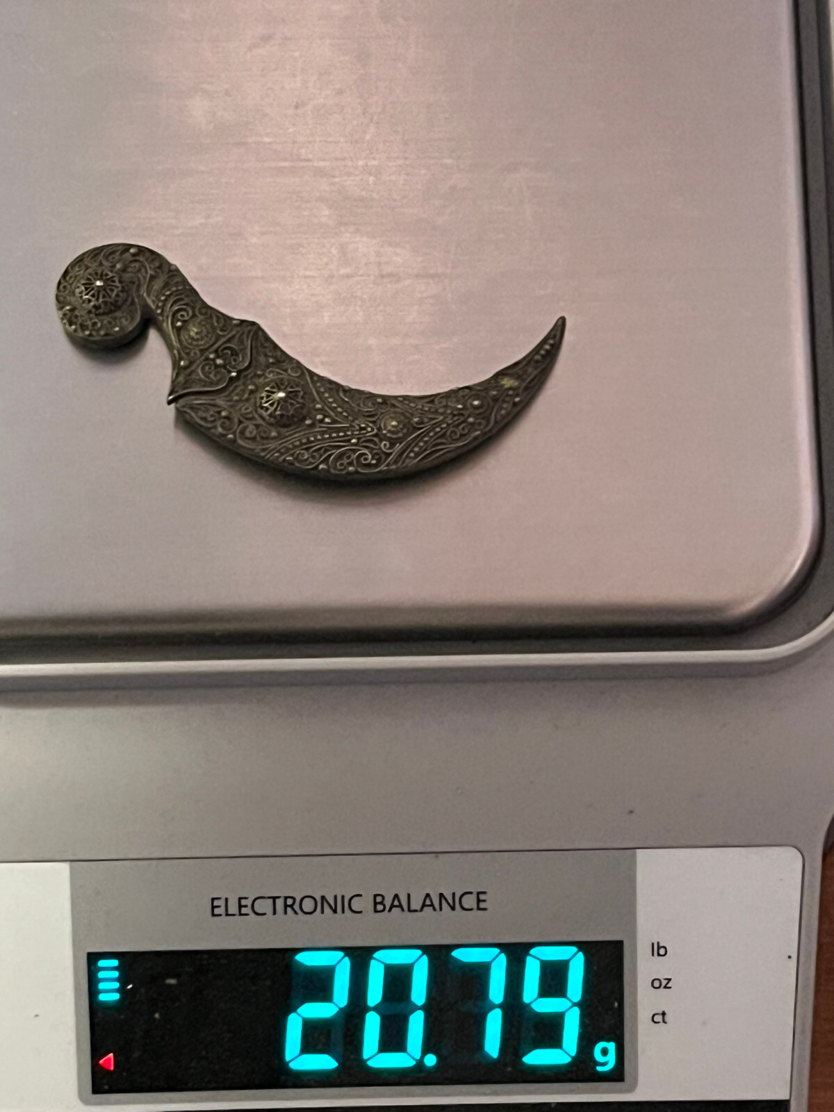 Antique Dagger Brooch Solid Silver Berber 19th Ce… - image 5