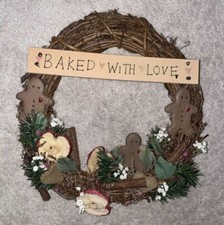 Baked With Love Gingerbread Wreath Apples Cinnamon Stick Christmas Holiday