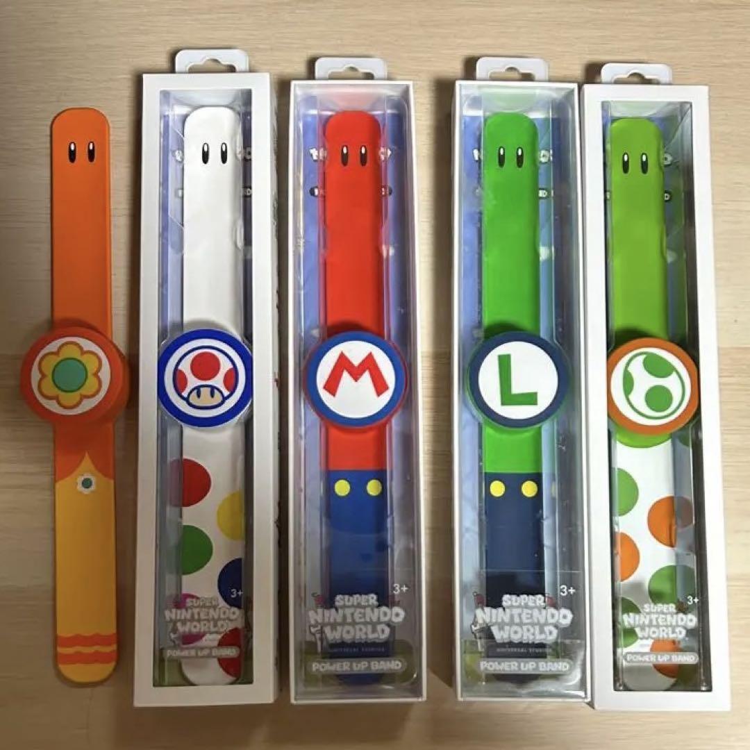 USJ - SUPER  NINTENDO WORLD  power up band５個 USJ Super Nintendo World Power Up Band 5 Set w/ Mario Luigi