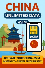 Best China Unlimited Data esim Data Travel e sim High-Speed, 3-15 Days