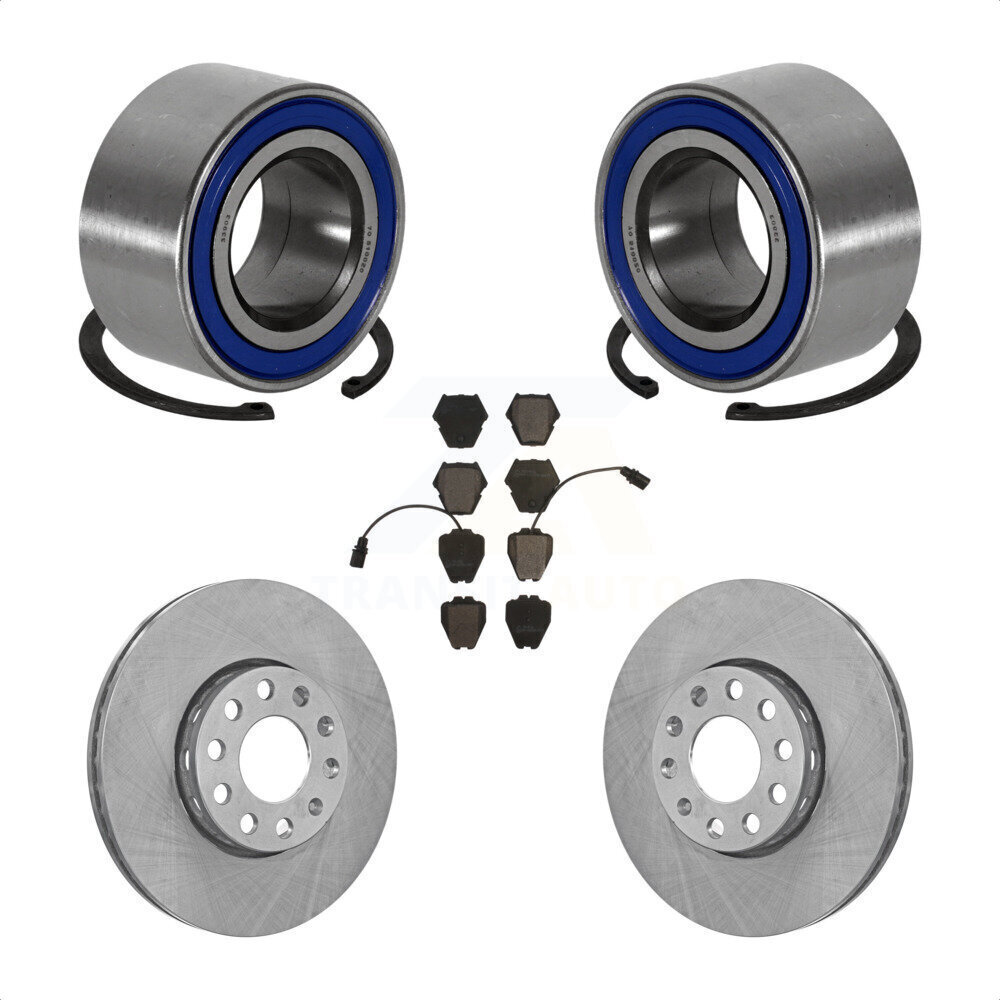 Wheel Bearing Disc Brake Rotors And Ceramic Pads Front Kit For Audi A4 Quattro