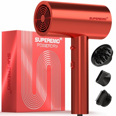 Hair Dryer 1800W Professional Fast Dry Hair Dryer with Diffuser and 2 Nozzles (C