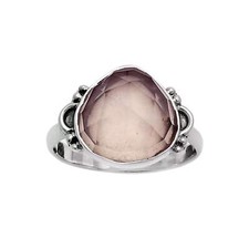 Rose Quartz Solid 925 Sterling Silver Ring 8.5