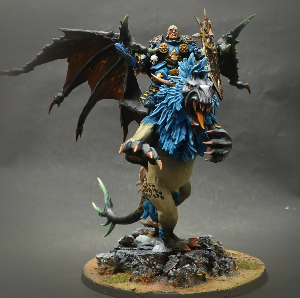 Chaos Lord / sorcerer on Manticore Age of Sigmar
