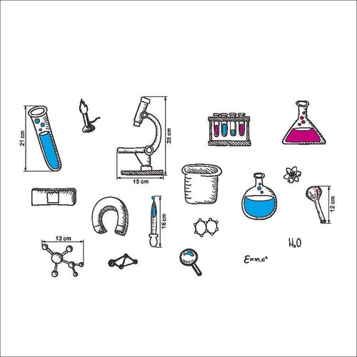 Science Laboratory Wall Decals Stickers Classroom Student Decor Home Decorations - Picture 4 of 11