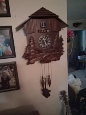 Vintage German Wooden Cuckoo Clock Working