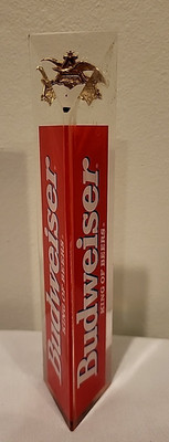 Budweiser King Of Beers Beer Lucite Tap Handle 8 inch Man Cave Bar