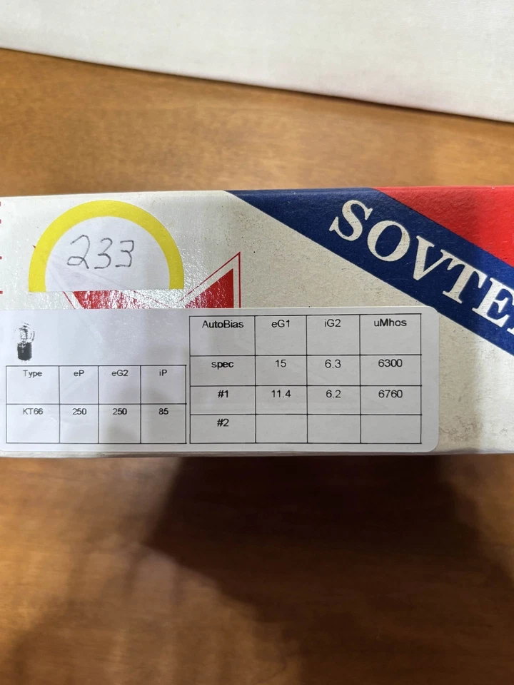Tubo de vacío vintage Sovtek KT66 Foto 2 de 3