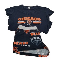 NFL Chicago Bears Size M Navy Pajama Set Team Apparel Sleepwear Football Fan