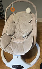 4moms mamaRoo Infant Baby Swing w/ Toy Bar, Music Timer, Beige/White