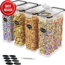 Cereal Containers Storage Set (4L,135.2 Oz), 4PCS Airtight Food Storage Containe