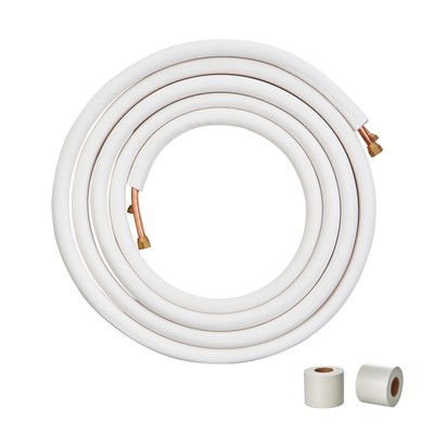 Uimoso 1/4'' x 1/2''x25ft Mini Split Line Set Insulated Copper Tubing AC Ductless