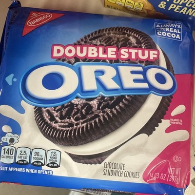 OREO Double Stuf Chocolate Sandwich Cookies, 14.03 oz OZ, Brown 