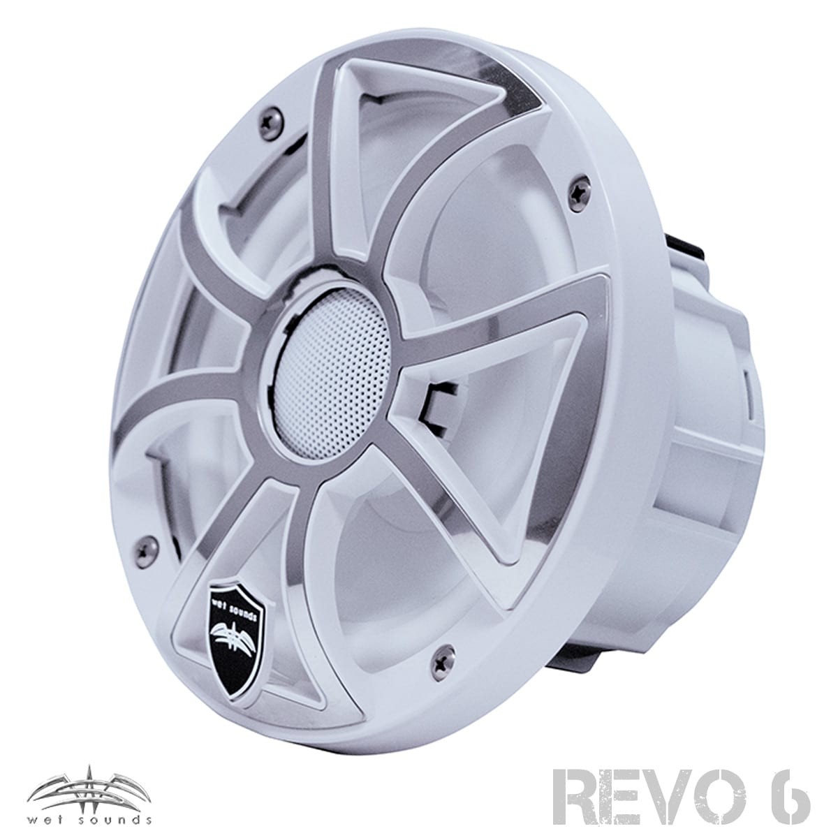 Wet Sounds REVO 6-XSW-SS White XS Stainless Grill 6.5" Marine LED Speakers
