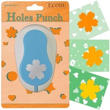 Flower Hole Punch for Craft Size Out 1-Inch, Cherry Blossoms Blue White
