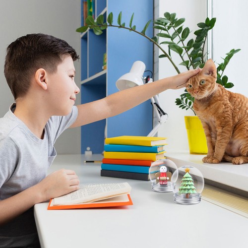  10 Stück DIY Wasserkugel Schnee Set Kunststoff Gläser klar befüllbar Kugel - Bild 12 von 12