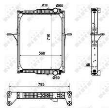 Motorkühler Wasserkühler NRF 53432 für VOLVO FL MIDLUM RENAULT Aluminium 2