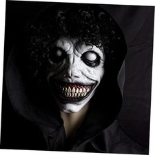 Smiling Demon Halloween Scary Mask, Latex Creepy Realistic Ghost Devil Zombie