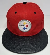 Pittsburgh Steelers NFL Football Leather Bill Look Snapback Cap Rare HTF