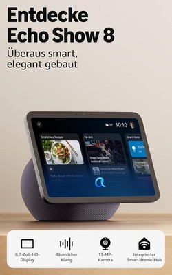 Amazon Echo Show 8 (neueste Generation), brillantes 8,7-Zoll-Display