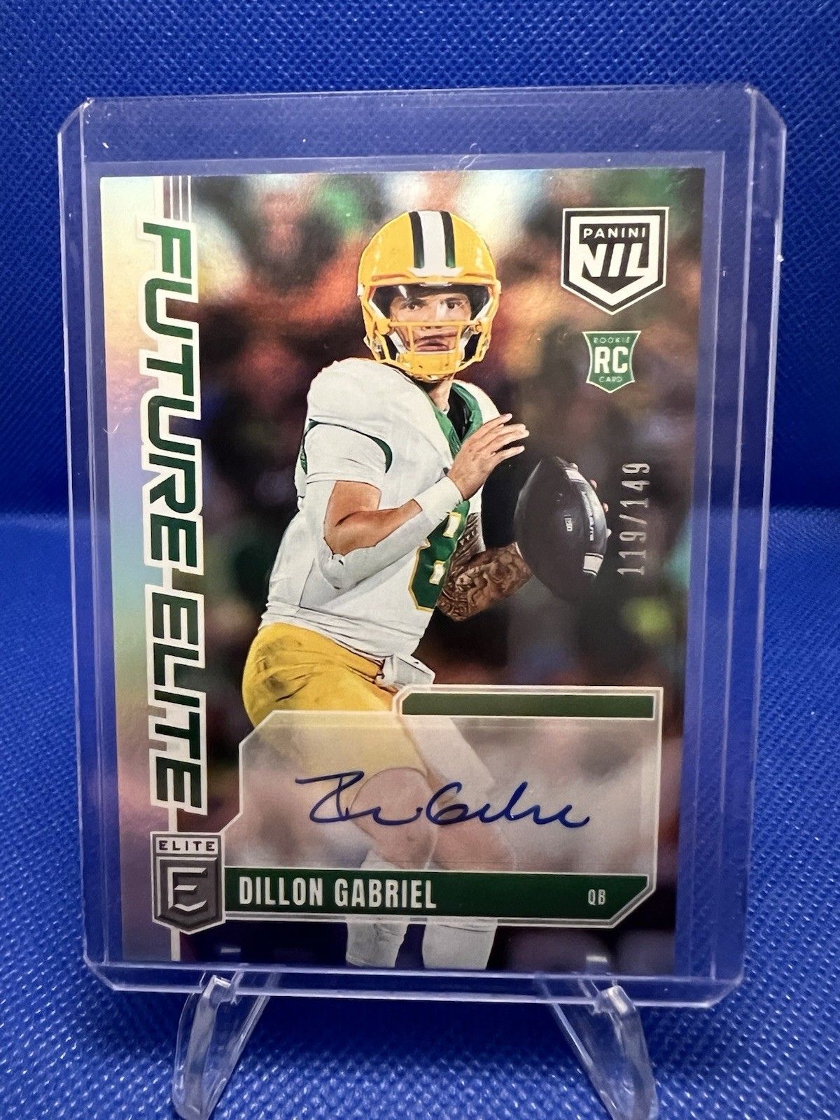2025 Donruss Elite Football Dillon Gabriel RC Future Elite Holo NIL AUTO # /149