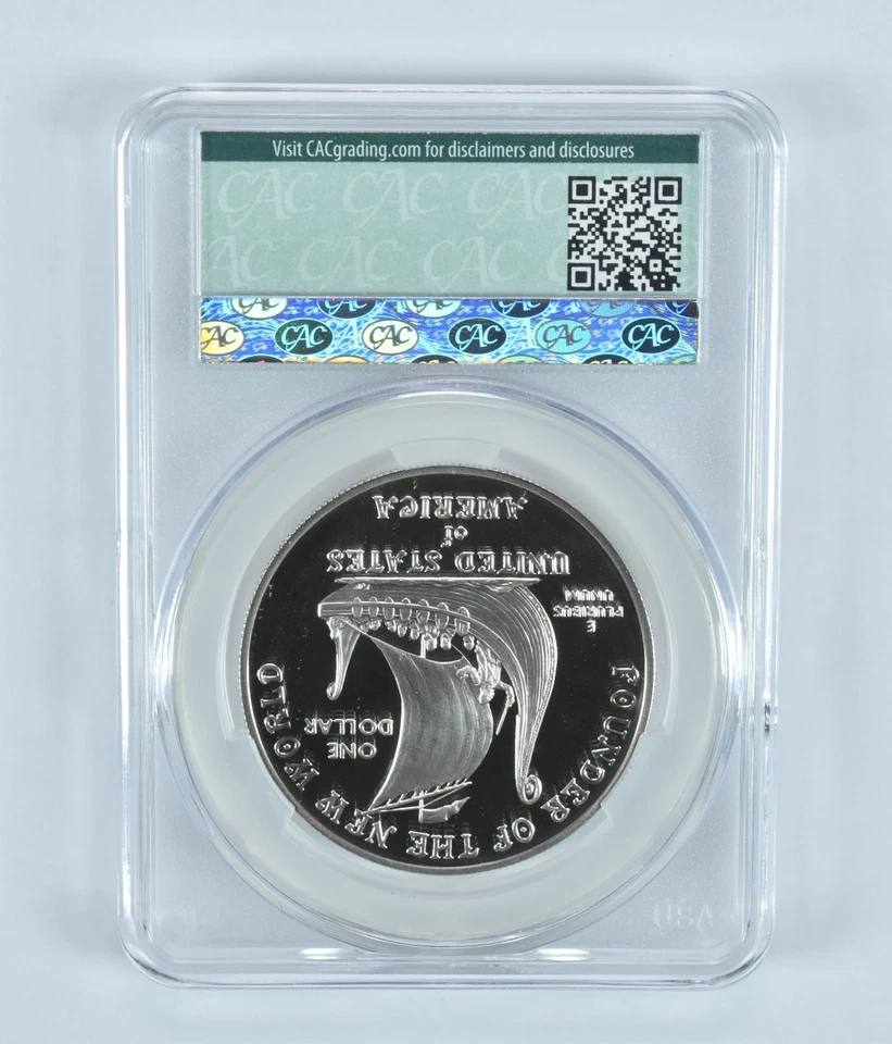 2000-P Leif Ericson Commemorative Silver Dollar PR69 DCAM CAC CACg *9511 - Image 2 of 4