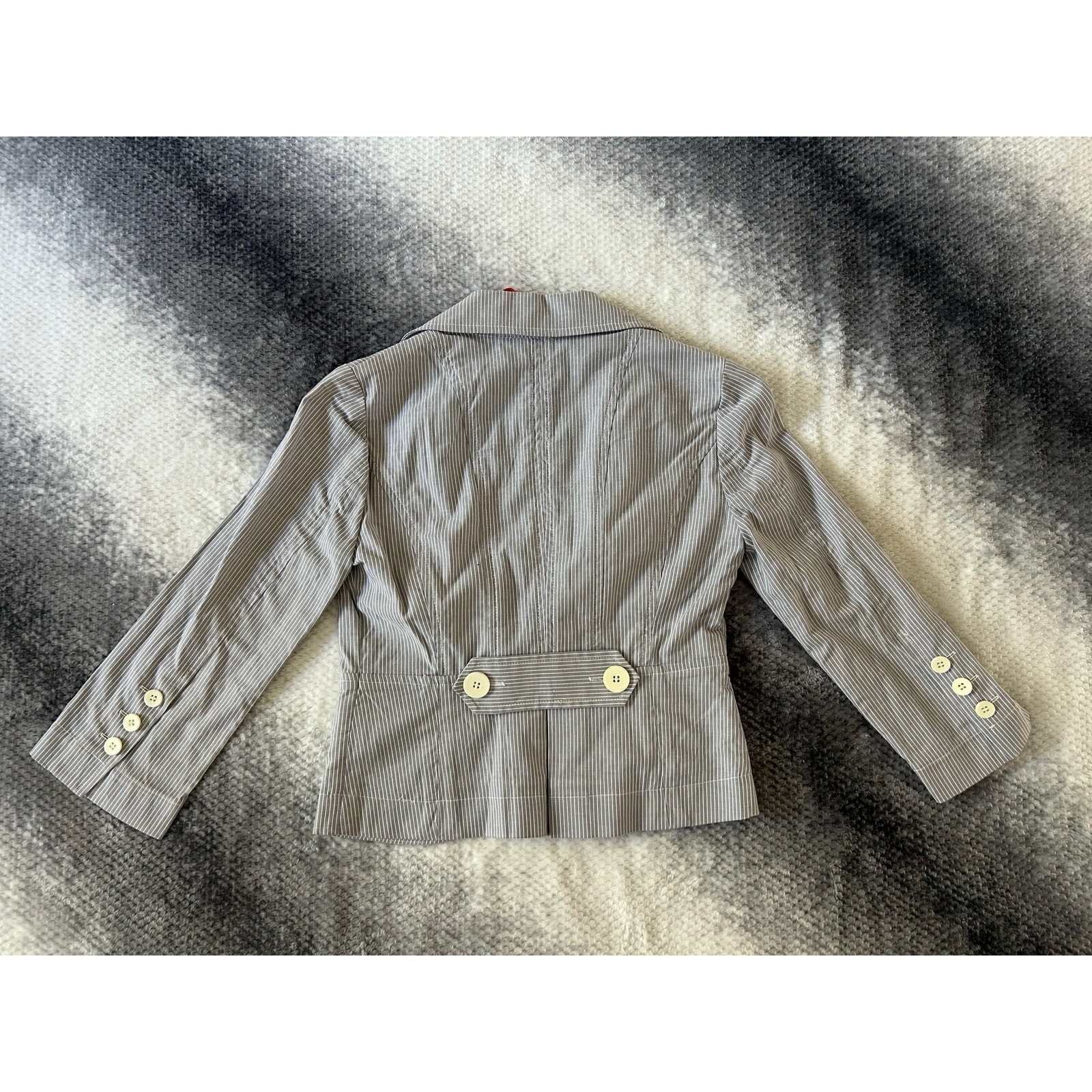 BCBGeneration Cropped One Button Gray Pinstripe Y… - image 2